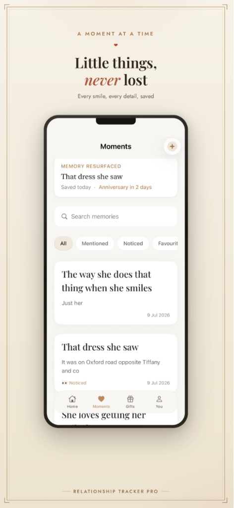 Relationship Tracker Pro — Moments